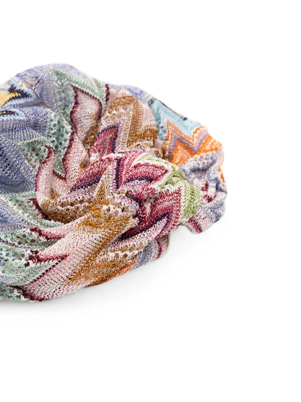 Missoni Lamé baret van viscoseblend met zigzag-patroon Blauw
