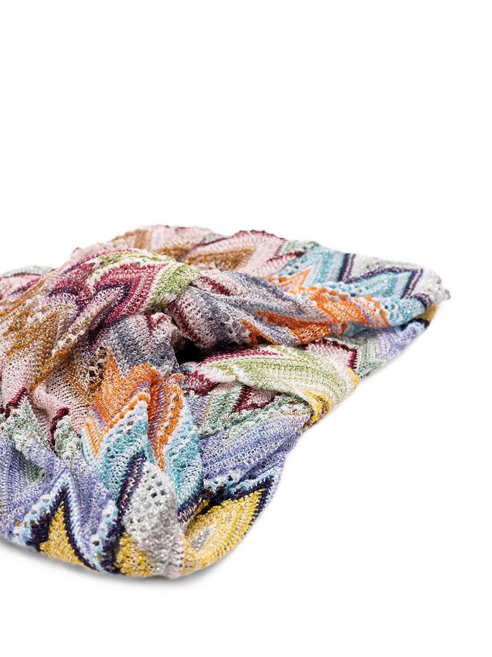 Missoni Lamé baret van viscoseblend met zigzag-patroon Blauw