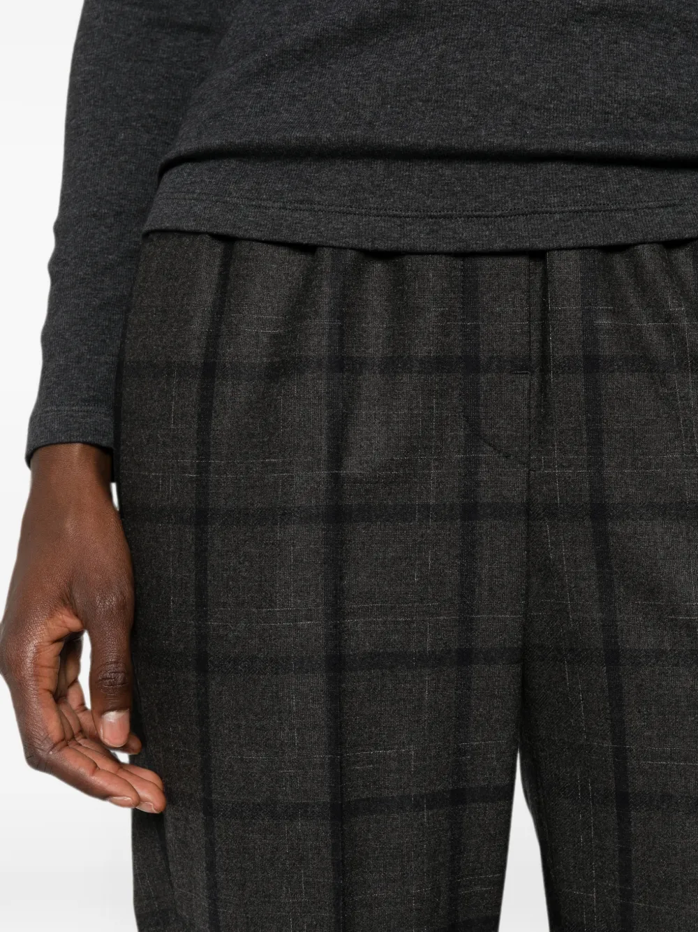 Peserico Geruite broek Grijs