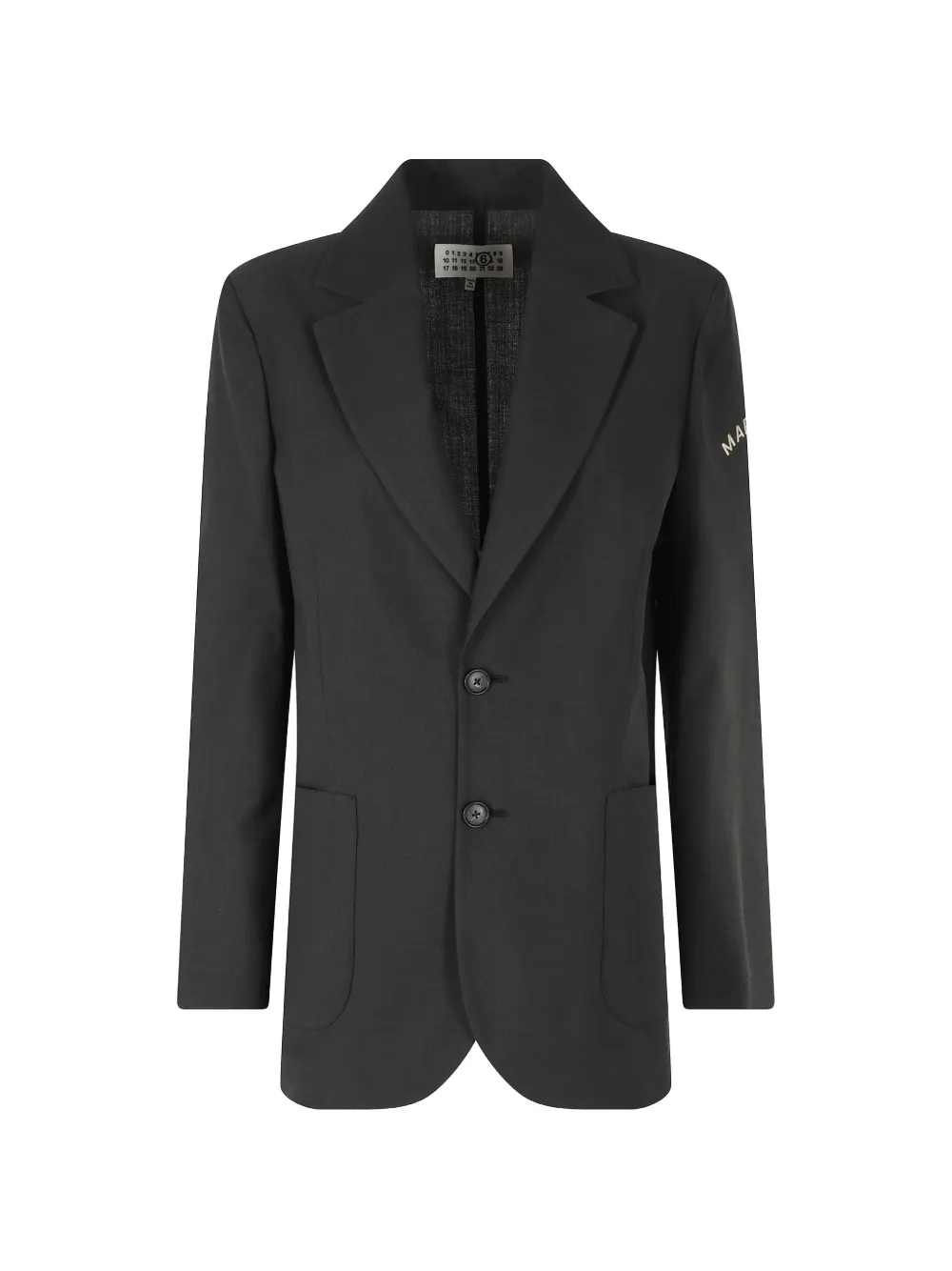 MM6 Maison Margiela logo-print single-breasted jacket - Schwarz