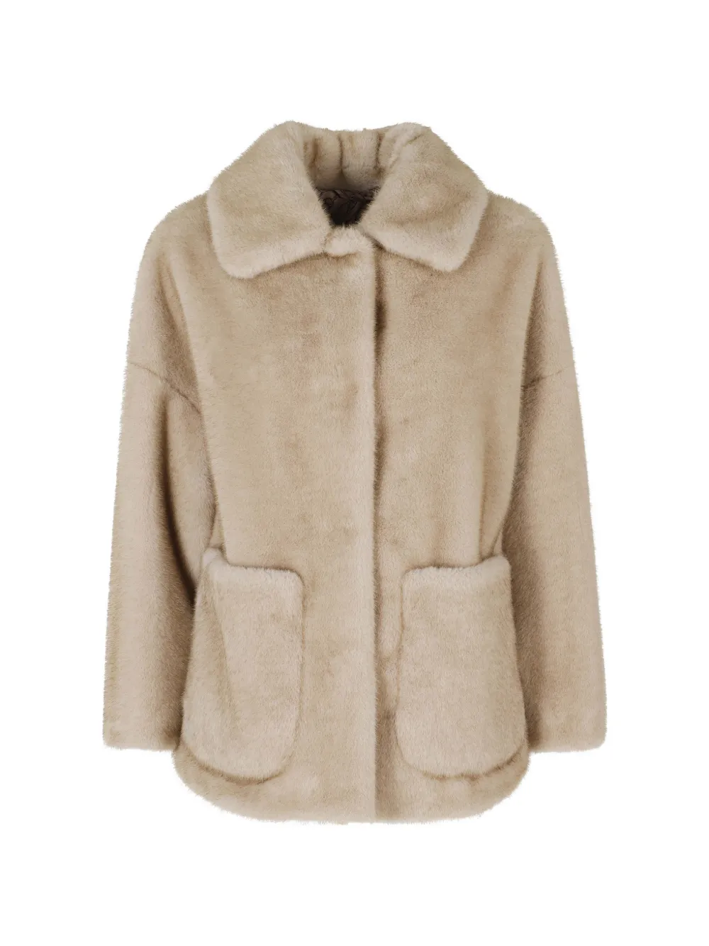 Herno faux-fur patch-pocket jacket - Toni neutri