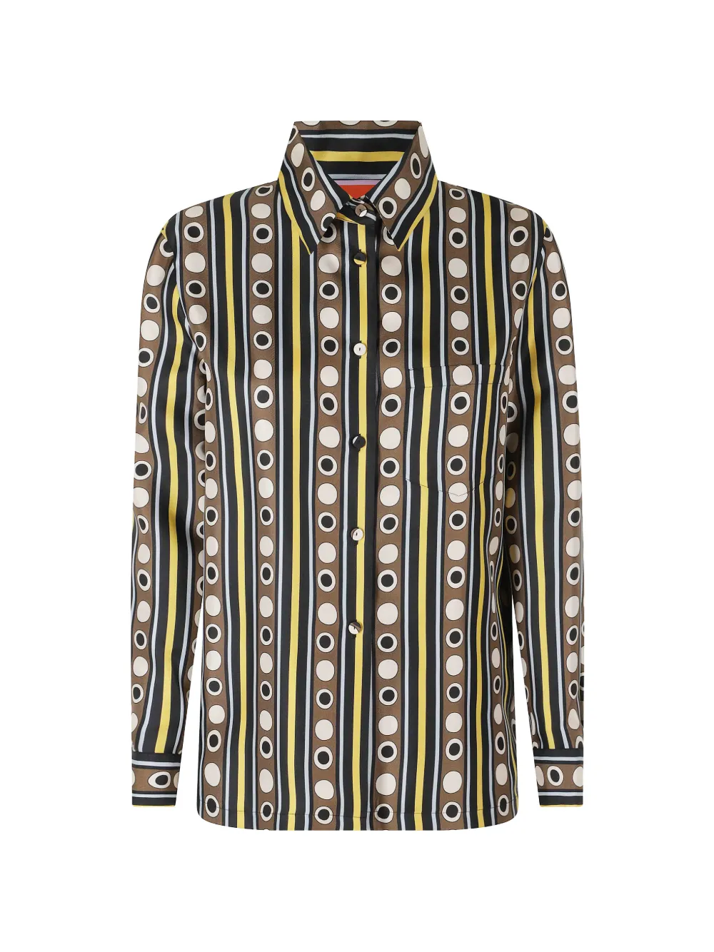La DoubleJ Boy geometric-print shirt - Marrone