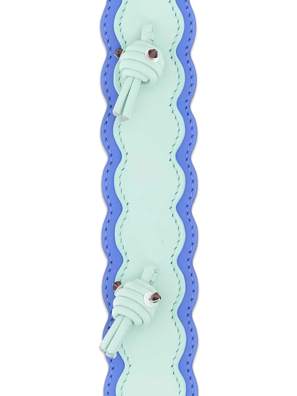 FENDI Strap You gewelfde leren schouderband Blauw