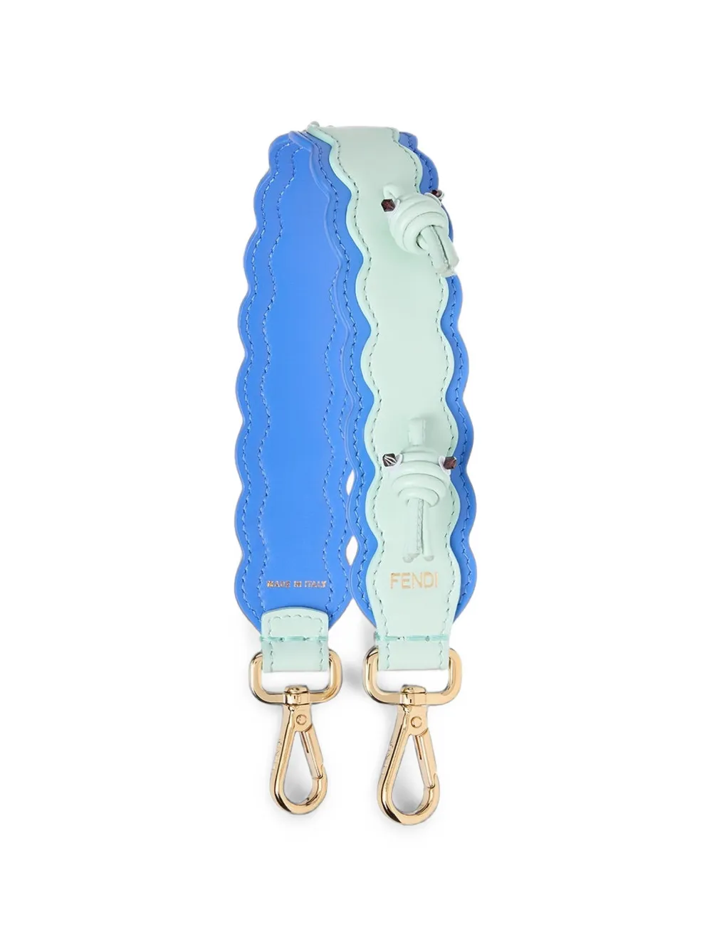 FENDI Strap You scalloped leather shoulder strap