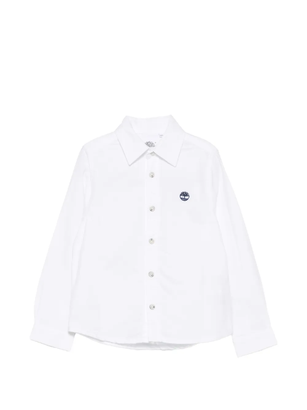 Timberland Kids logo-embroidered button-down shirt - Bianco