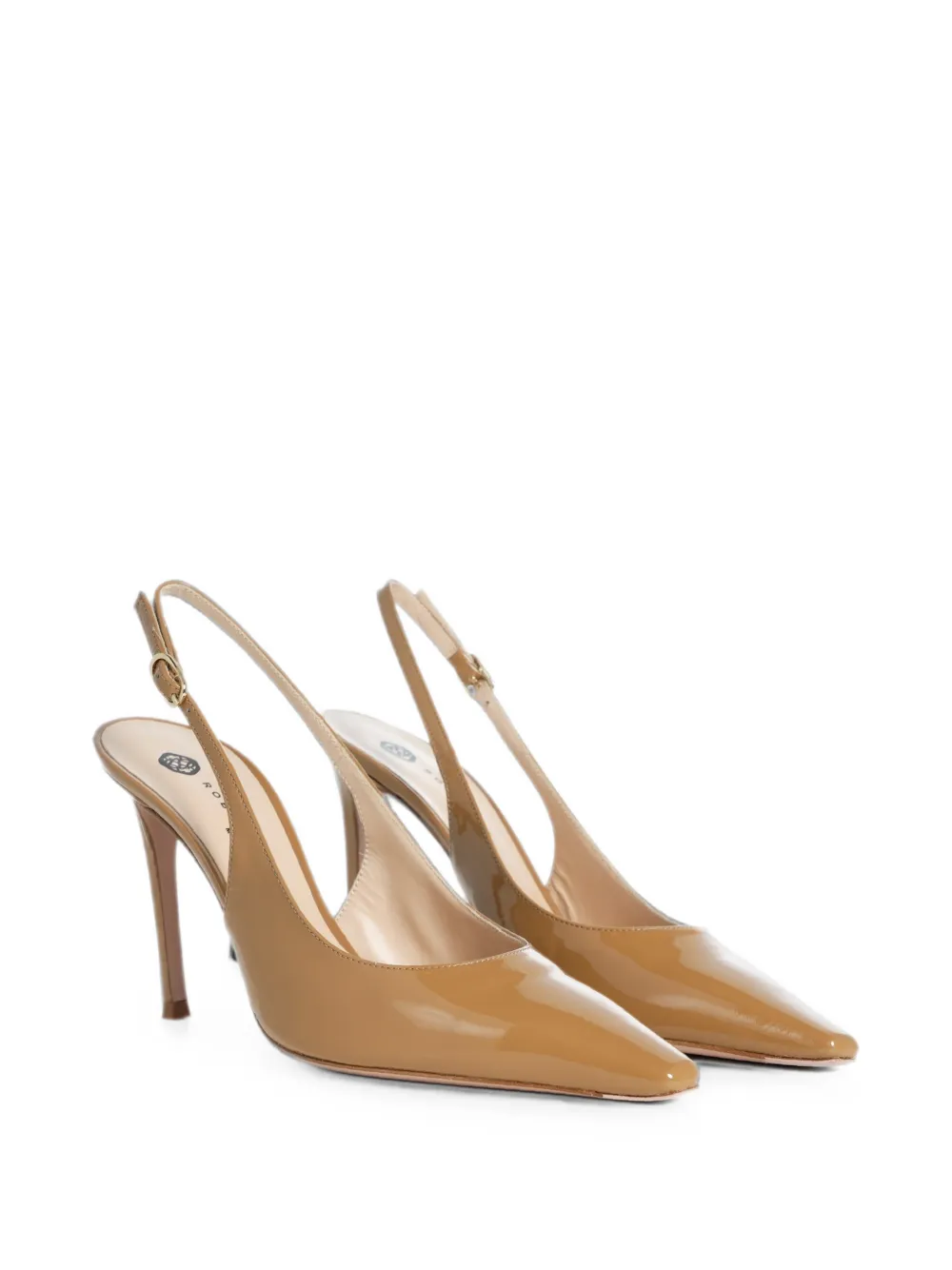 Roberto Festa Klept lakleren slingback pumps Beige