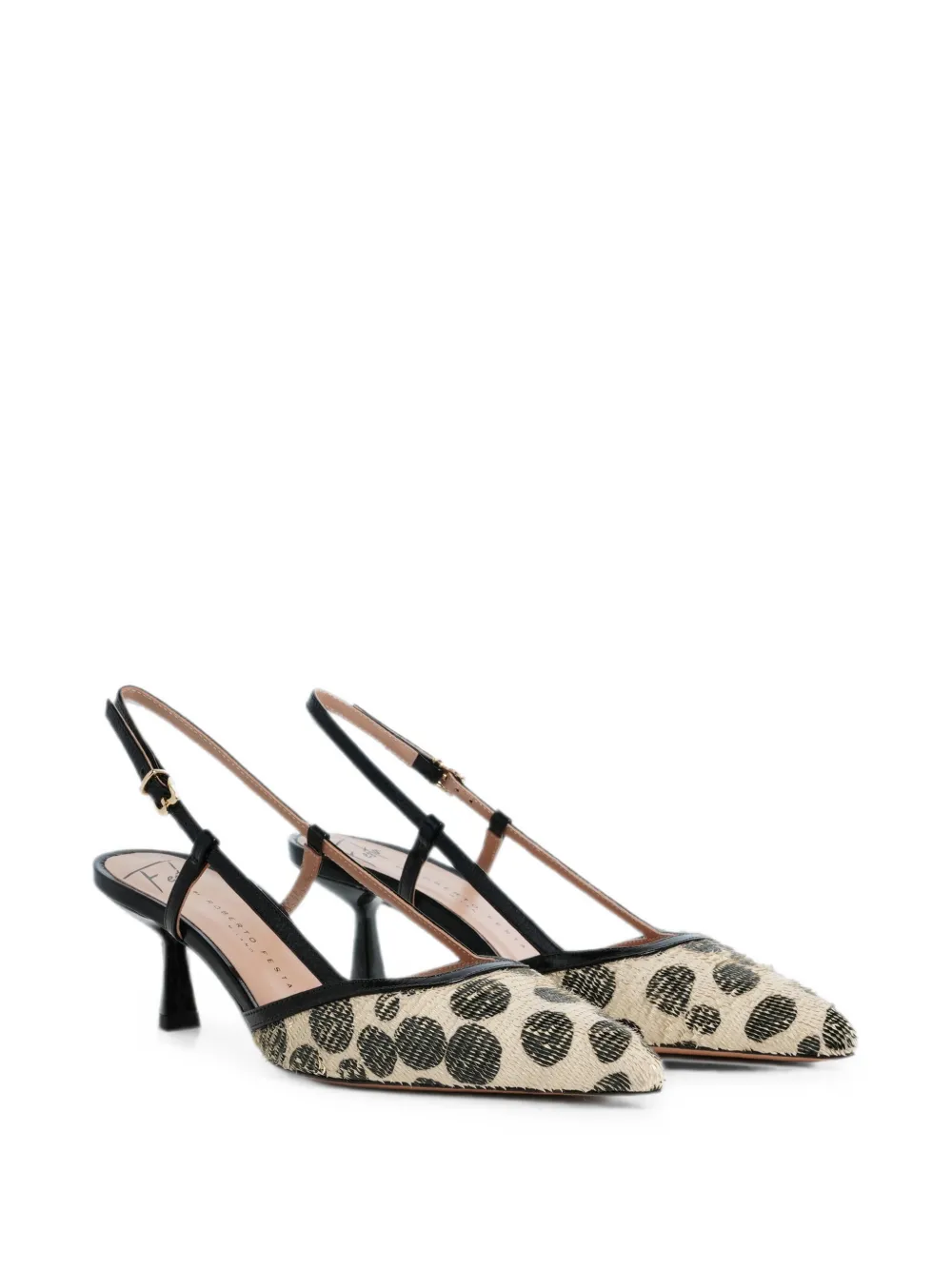 Roberto Festa Dora slingback pumps met stippen Zwart