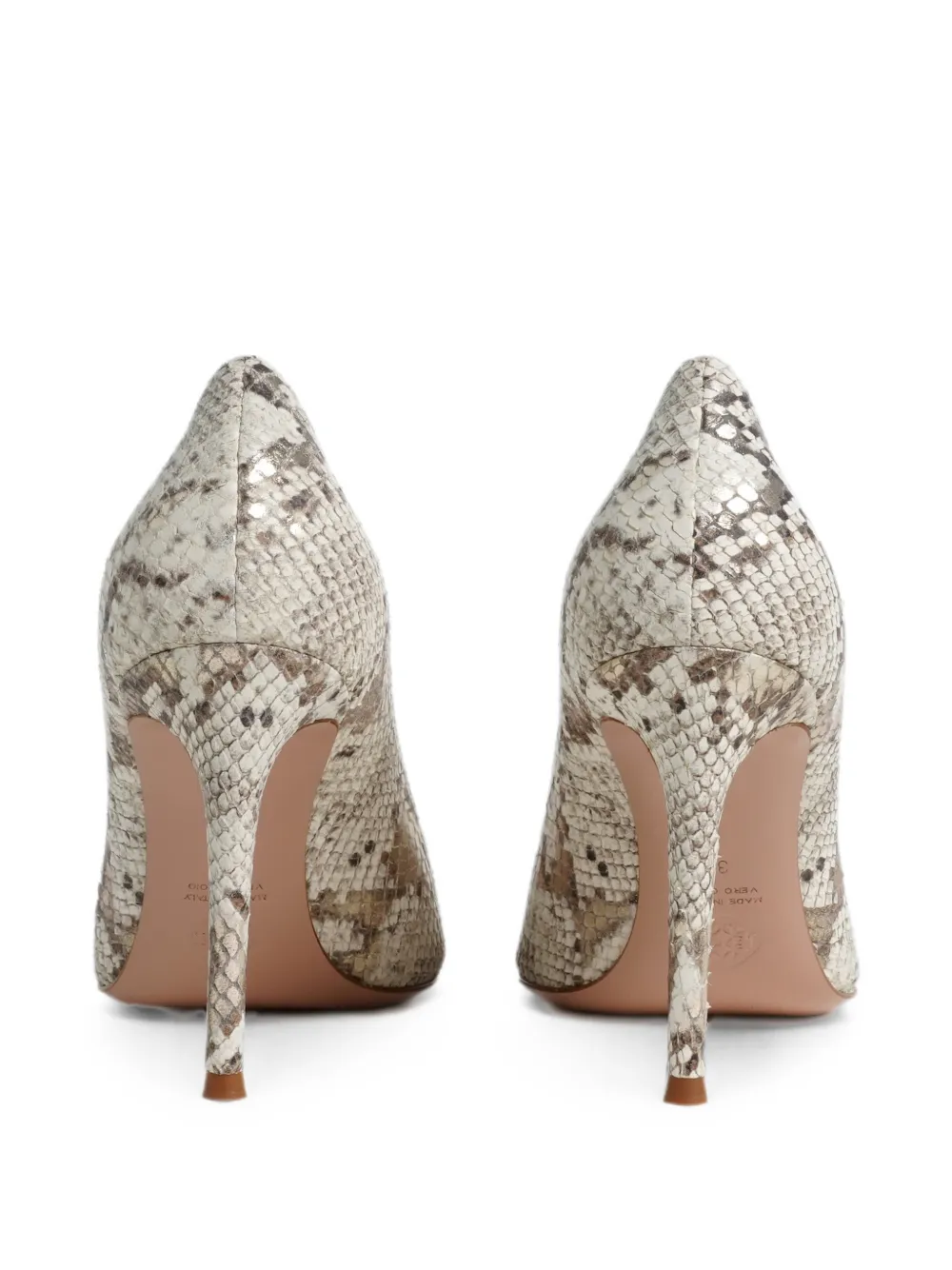 Roberto Festa Elais leren pumps met slangen-effect Grijs