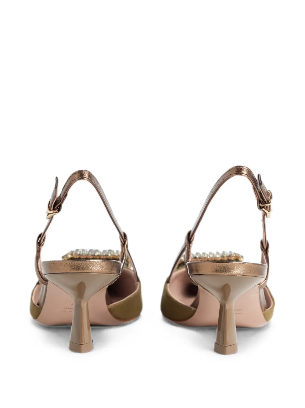 Roberto Festa Ingrid slingback pumps verfraaid met stras Groen