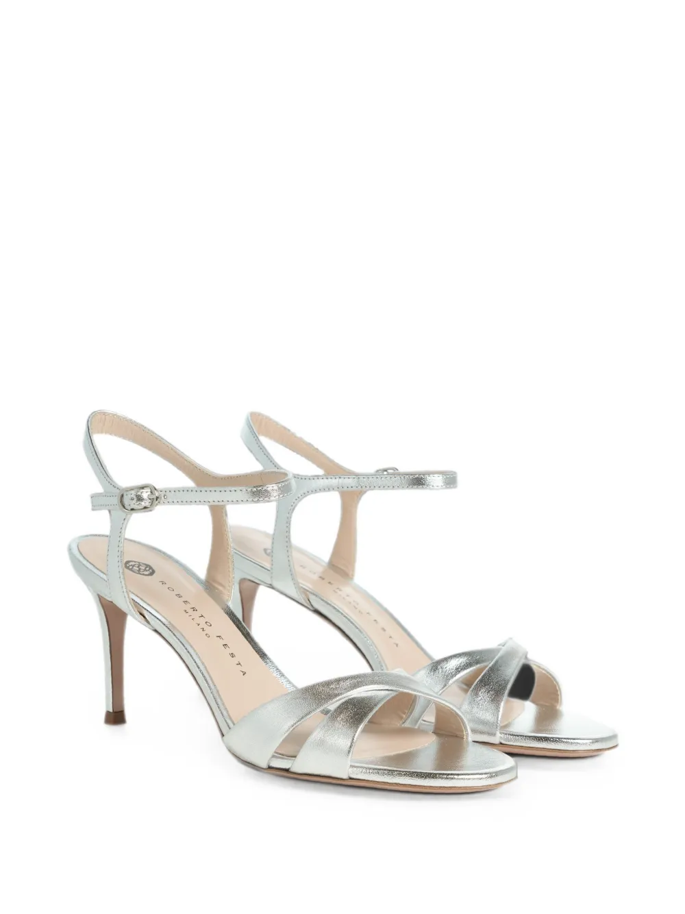Roberto Festa Romilda crossover heeled sandals Zilver