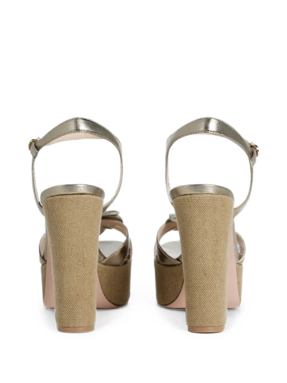 Roberto Festa Abeba sandalen met plateauzool en bloemapplicatie Goud