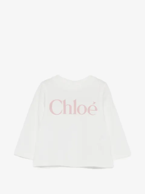 Chloé Kids T-shirt med lange ærmer og logotryk