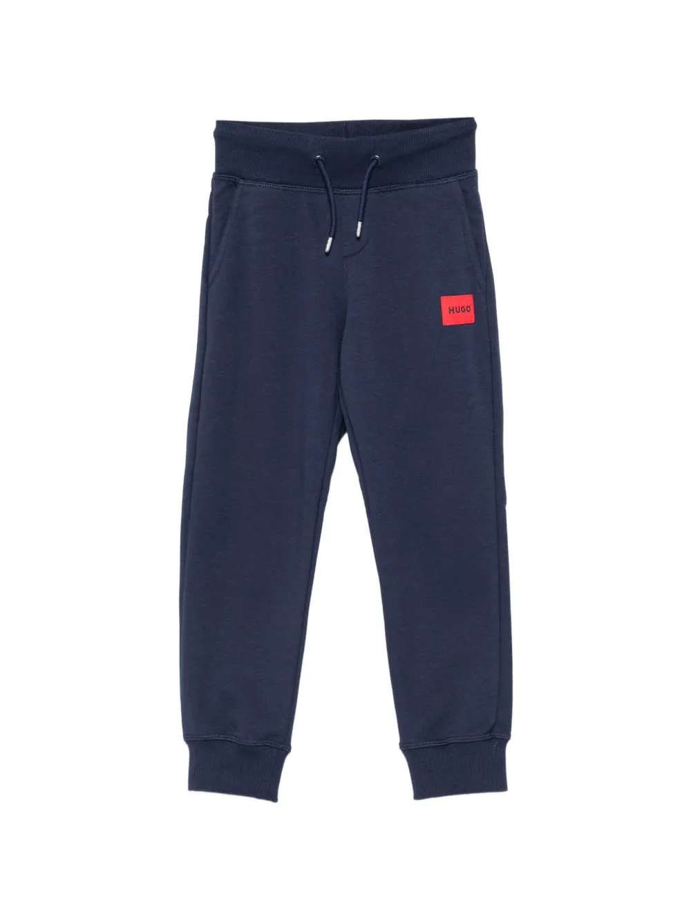 HUGO KIDS logo-patch drawstring track pants - Blu
