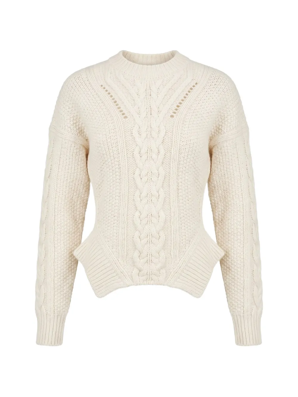DONDUP flared-hem cable-knit sweater - Toni neutri