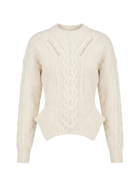 DONDUP flared-hem cable-knit sweater