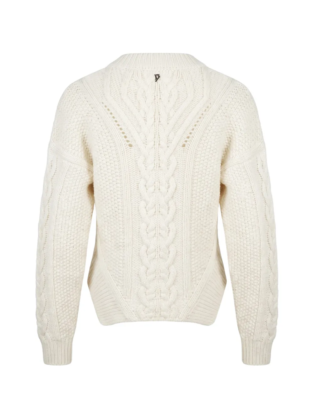 DONDUP Kabelgebreide trui met verlaagde schouders Beige