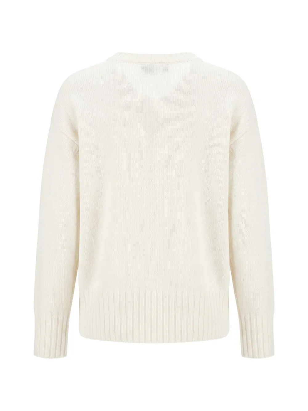 Malo Kasjmier trui met geribbelde afwerking Beige