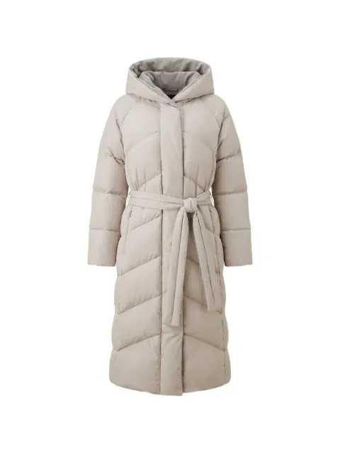 Moorer belted hooded puffer coat 