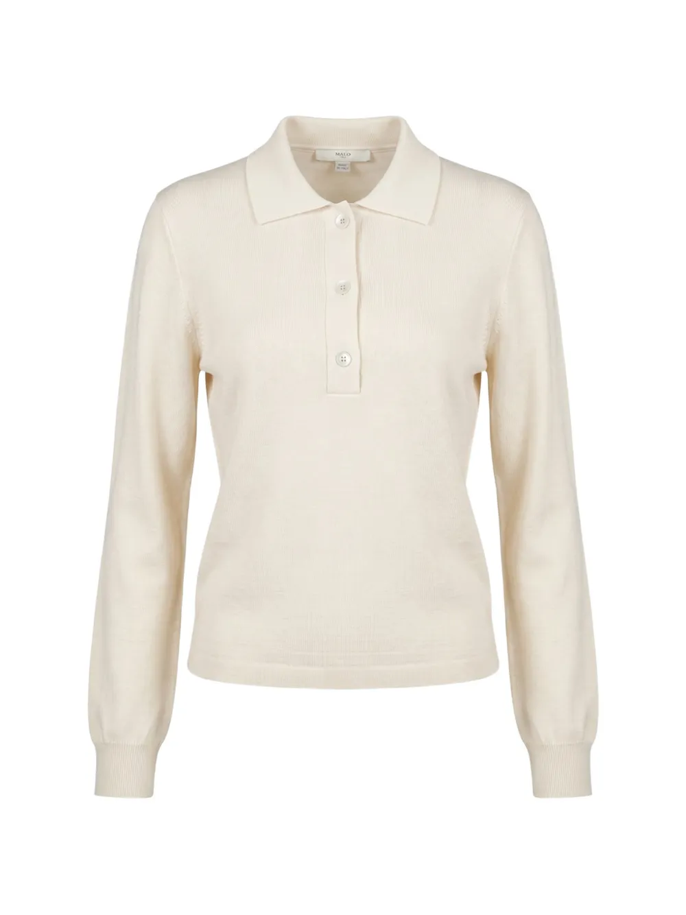 Malo ribbed knitted polo top - Weiß