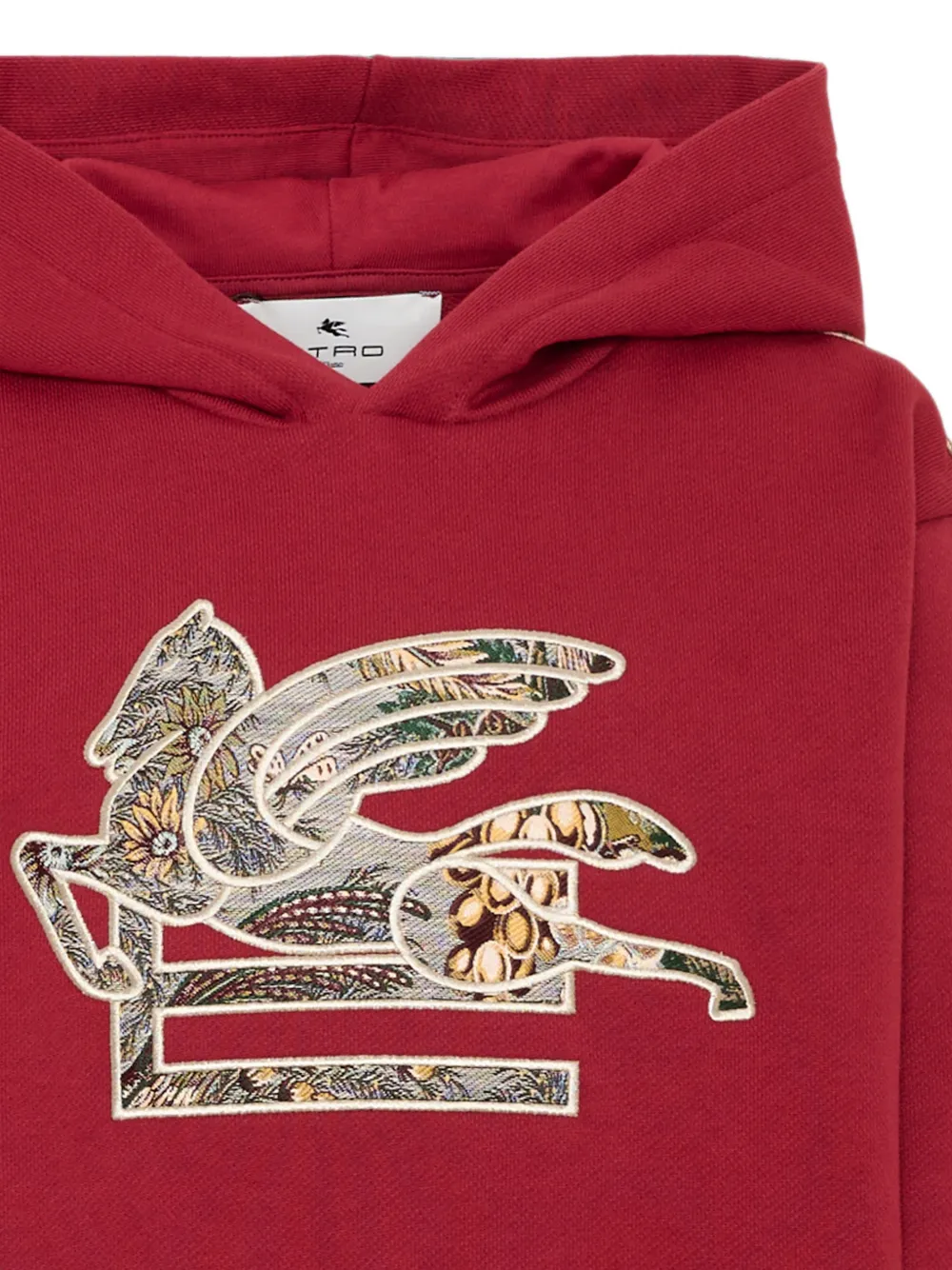 ETRO KIDS Hoodie met Pegasus-borduurwerk en geruit vlak Rood