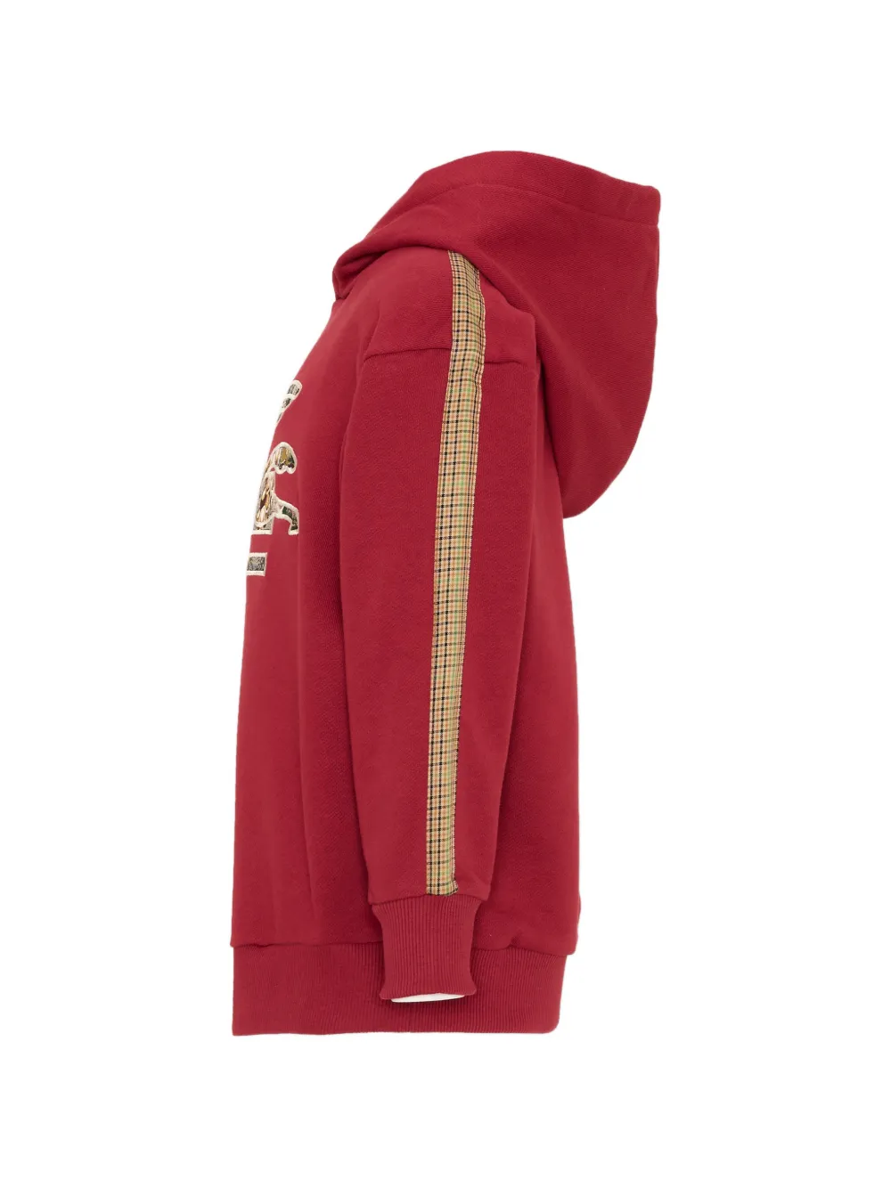 ETRO KIDS Hoodie met Pegasus-borduurwerk en geruit vlak Rood