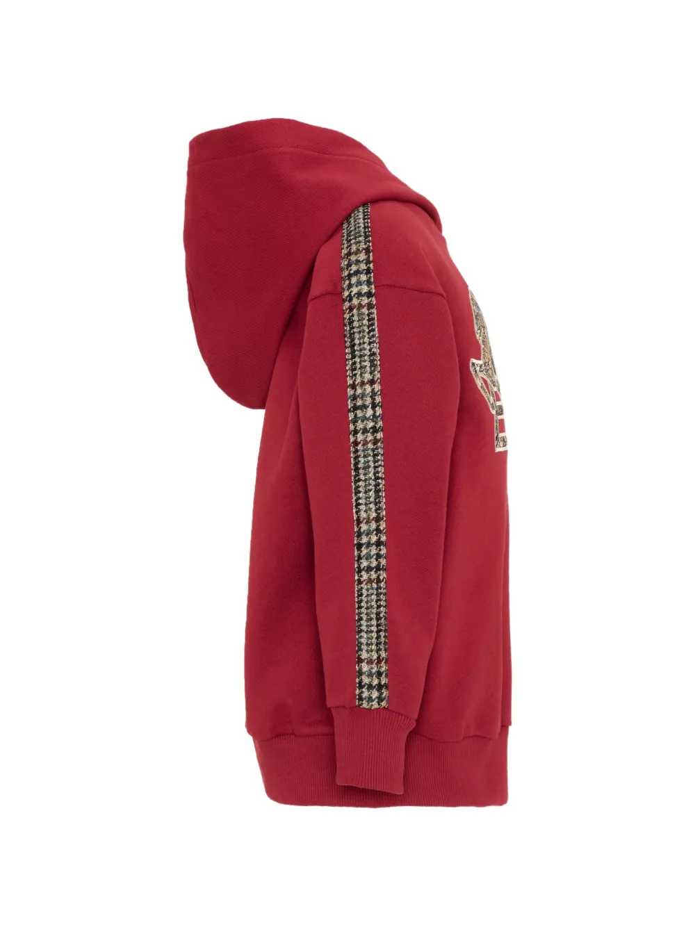 ETRO KIDS Hoodie met Pegasus-borduurwerk en geruit vlak Rood