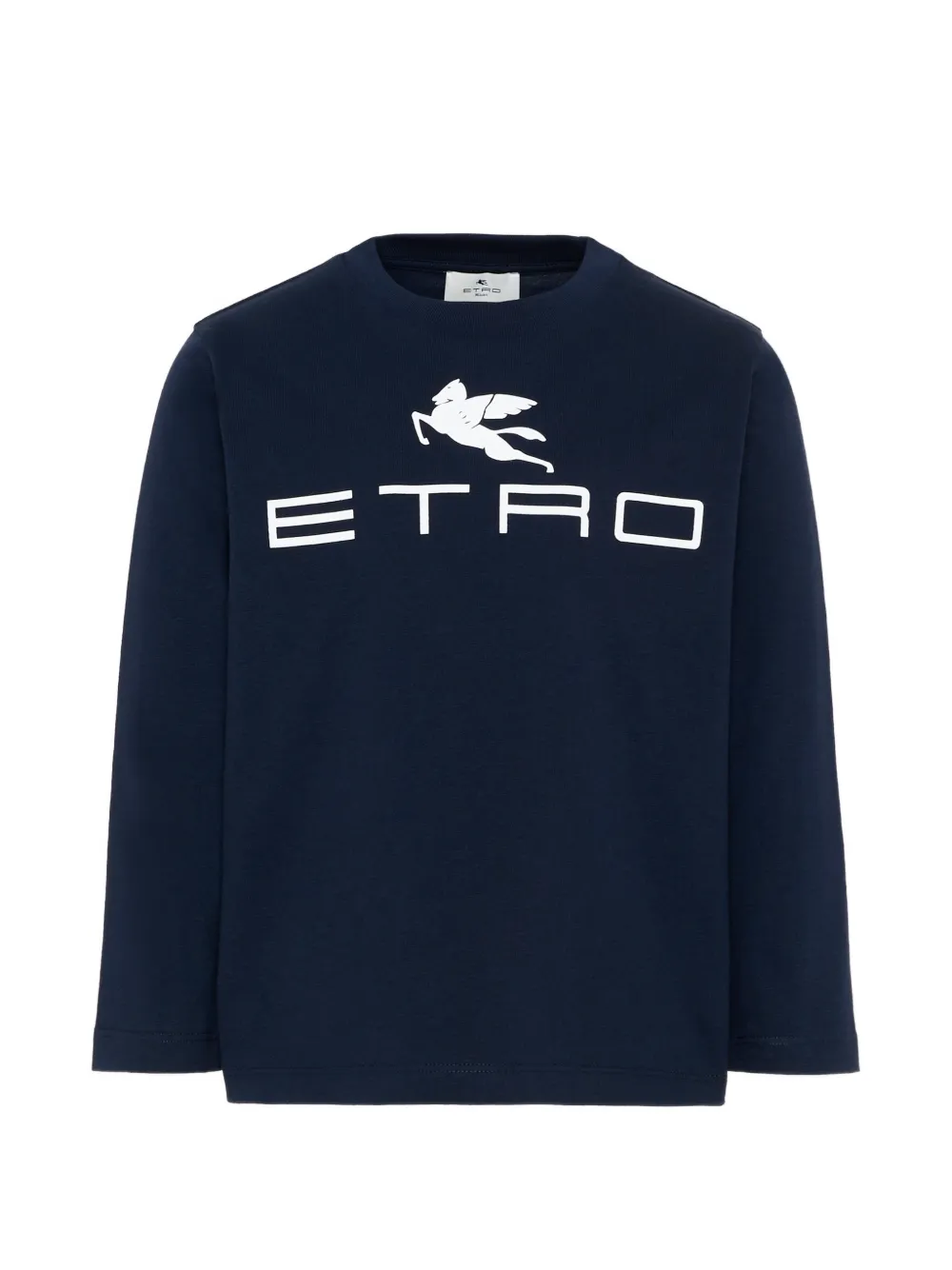 ETRO KIDS Pegaso-logo long-sleeve T-shirt - Blu