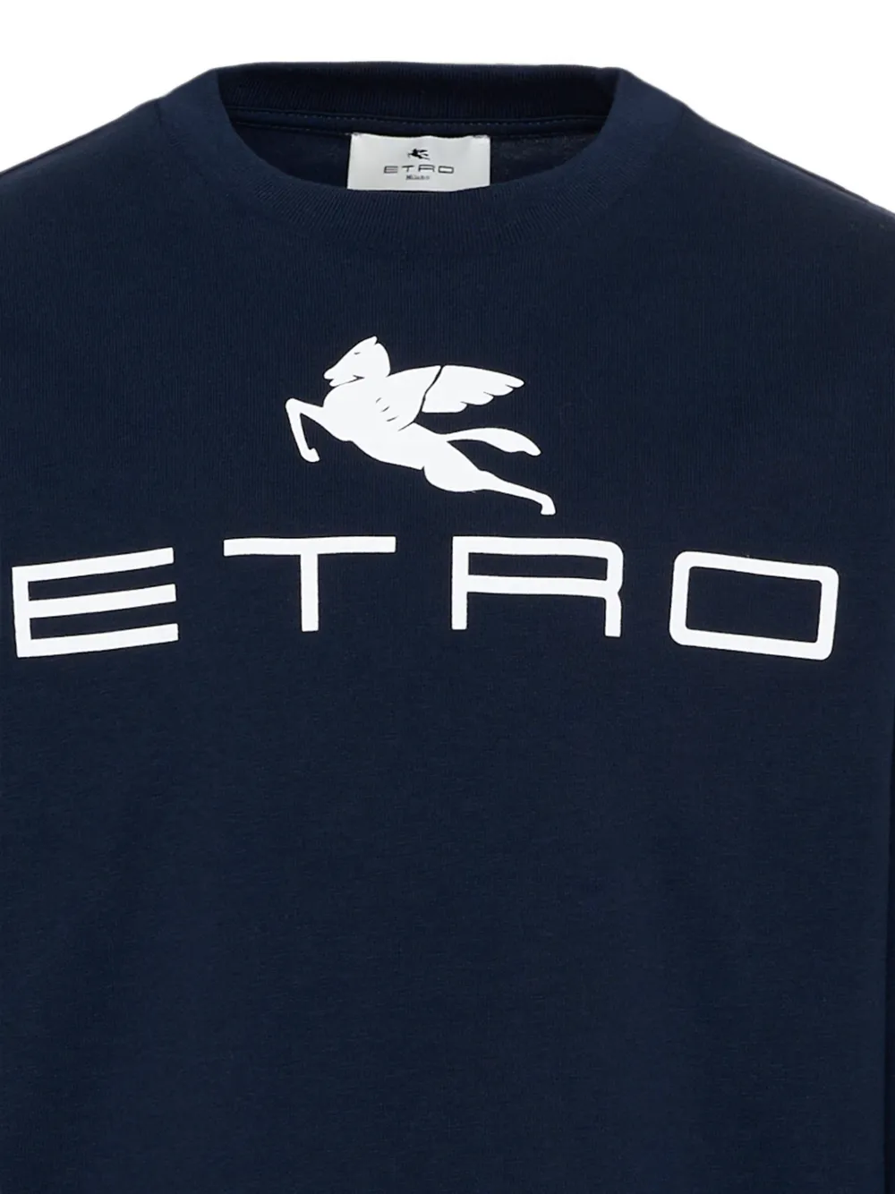 ETRO KIDS T-shirt met lange mouwen en Pegaso-logo Blauw