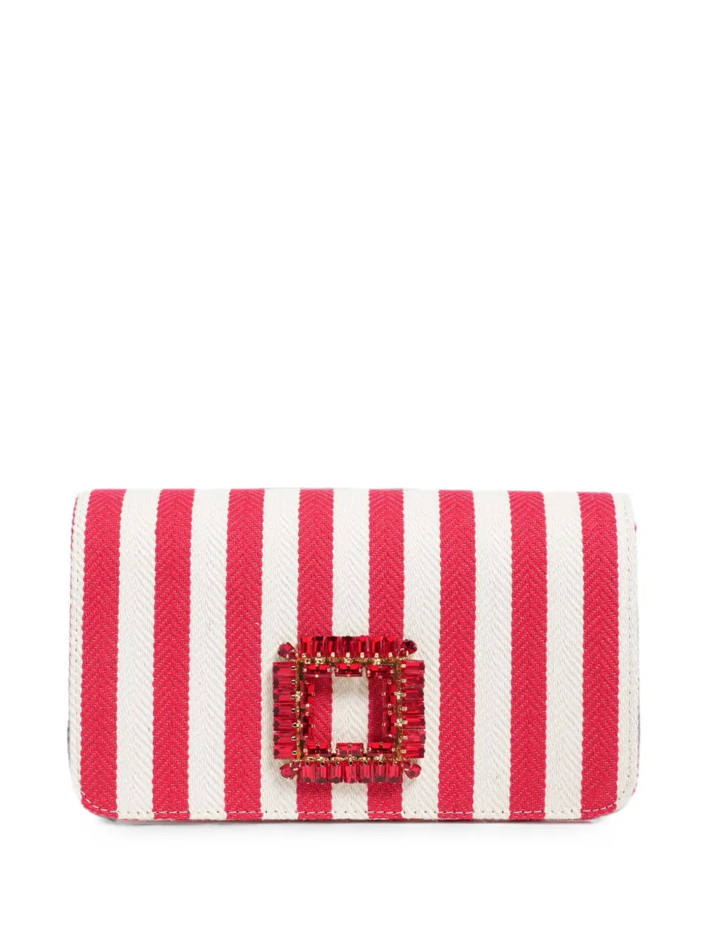 Roberto Festa Anzalea rhinestone-embellished striped shoulder bag - Rosso