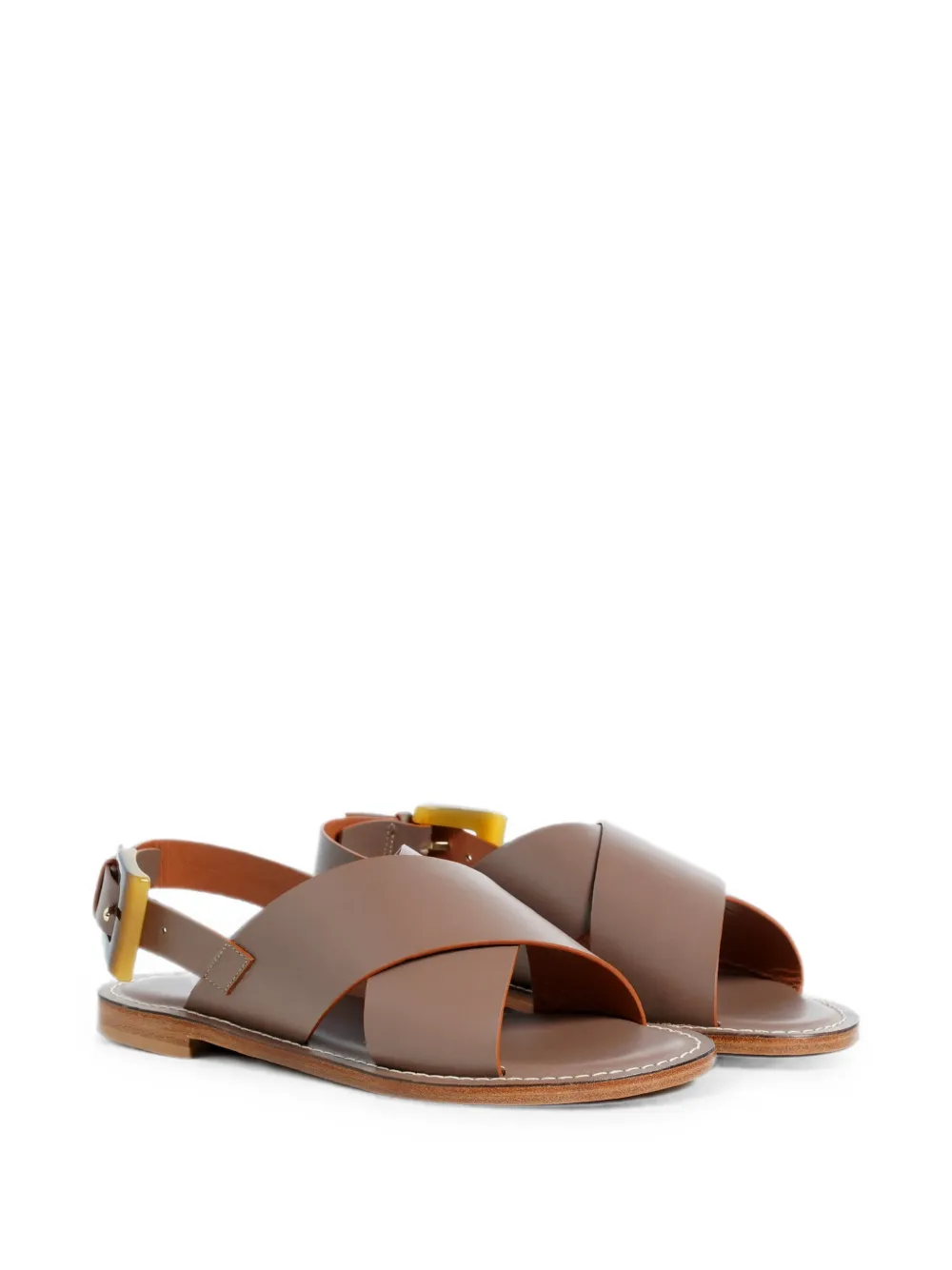 Roberto Festa Solea crossover-strap flat sandals Bruin