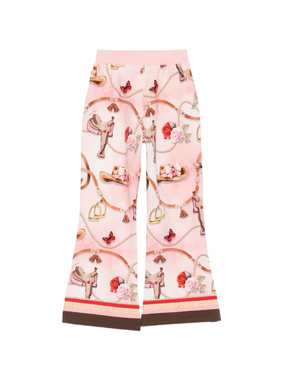 Monnalisa Flared broek met print Roze