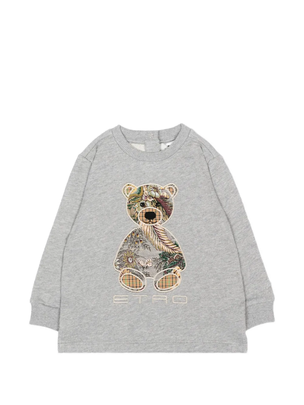 ETRO KIDS teddy bear-patch sweatshirt - Grigio