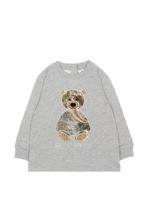 ETRO KIDS teddy bear-patch sweatshirt