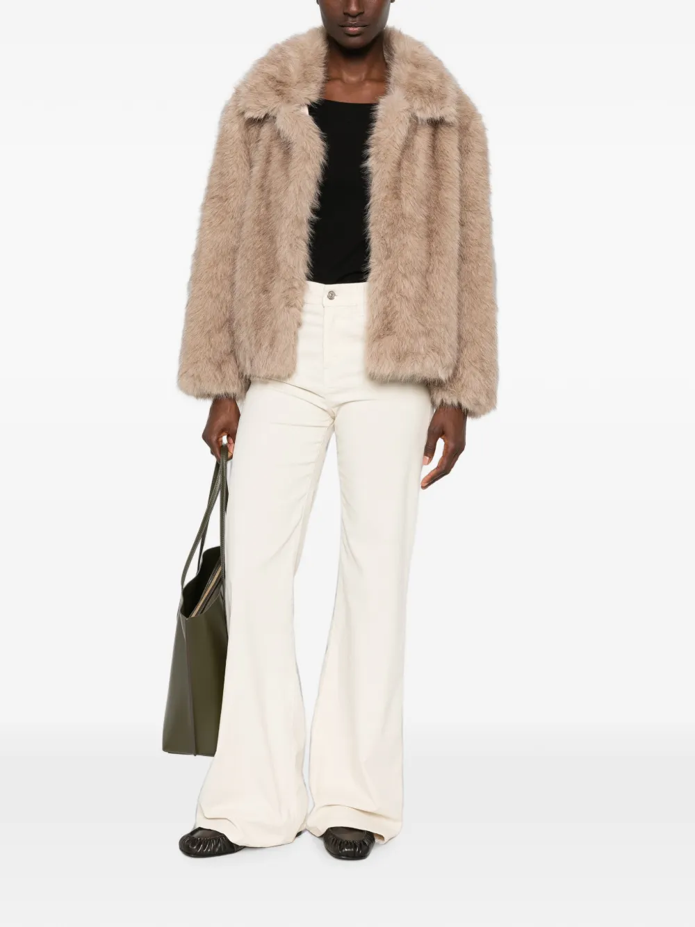 DONDUP Amber flared broek Beige