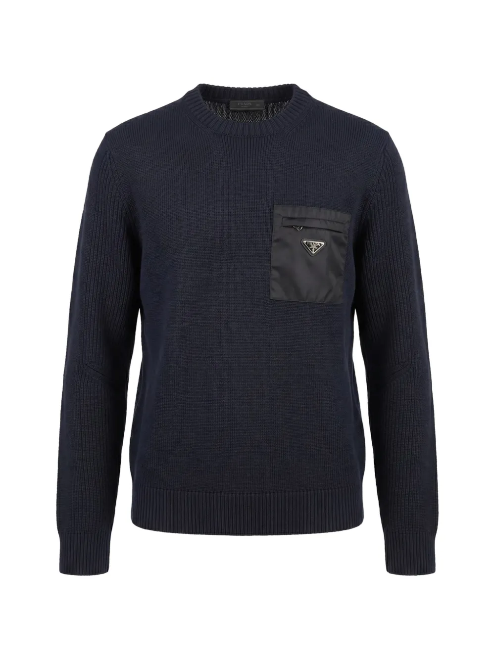 Prada logo-plaque zip-pocket sweater - Blau