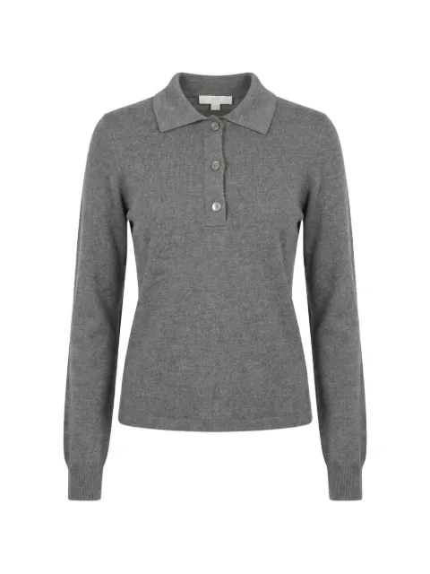 Malo ribbed long-sleeve knitted polo top