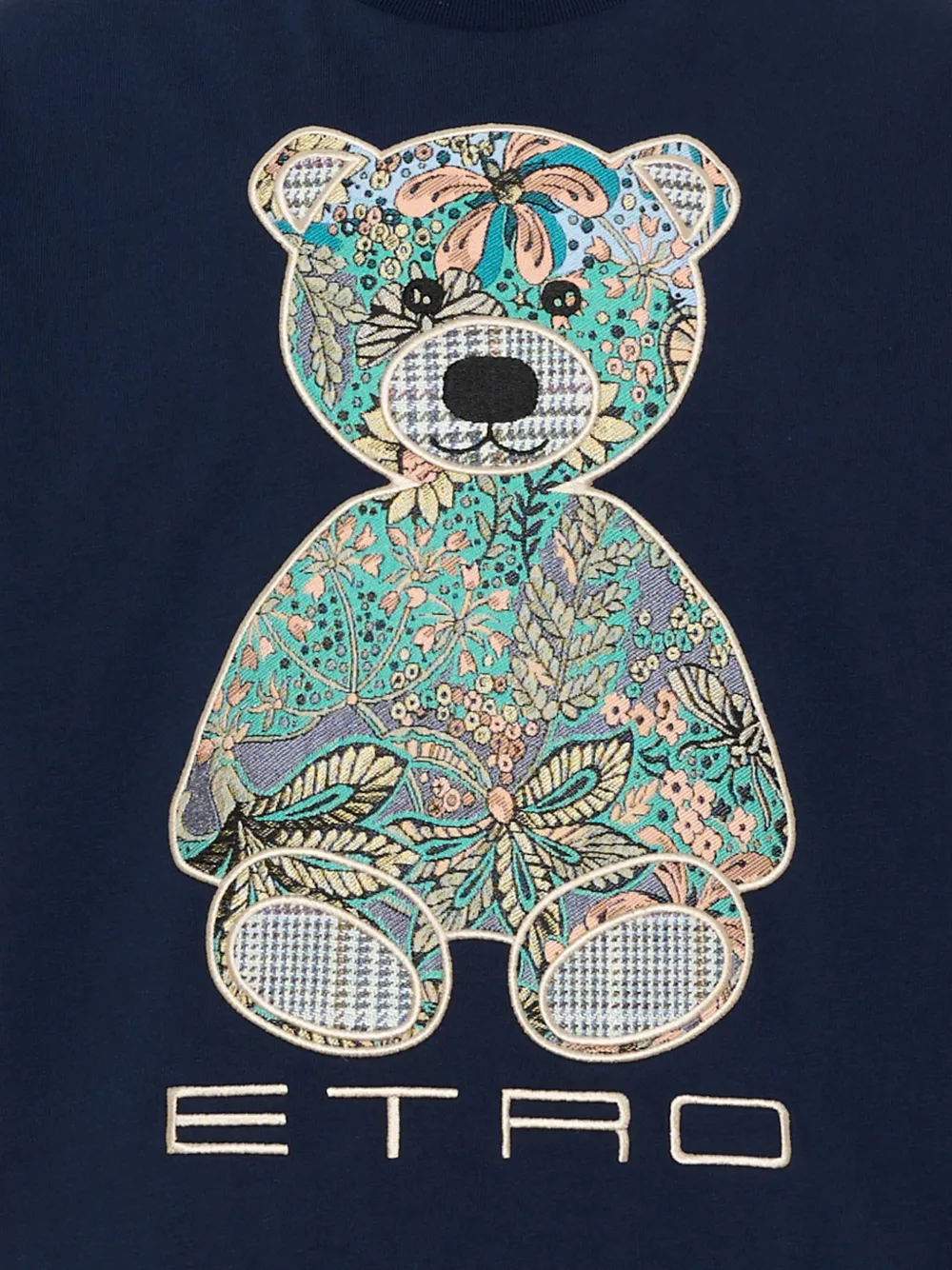ETRO KIDS Katoenen T-shirt met teddybeer Blauw