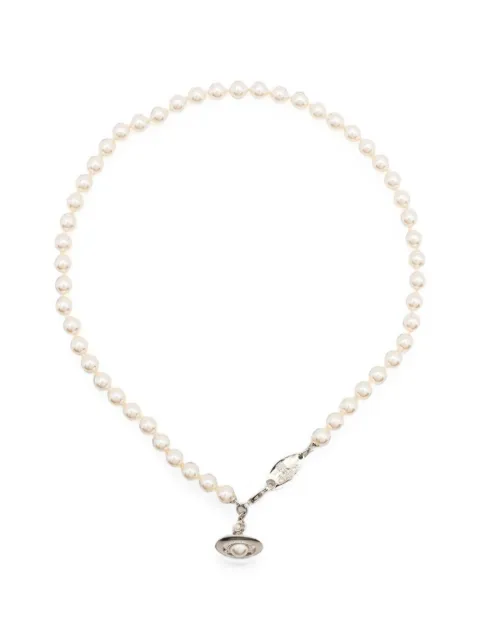 Vivienne Westwood logo-pendant beaded necklace