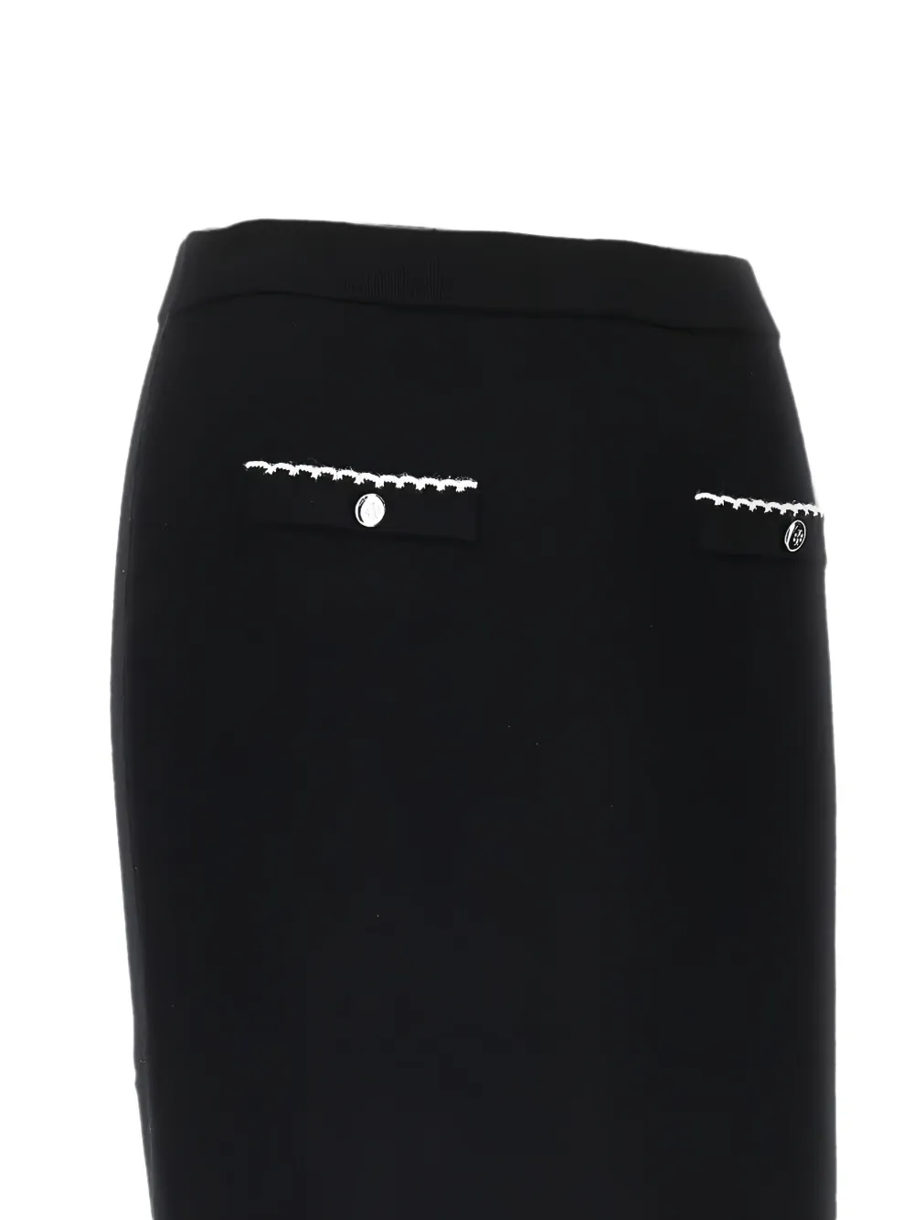 Tory Burch Midi-kokerrok met knoopdetail Zwart