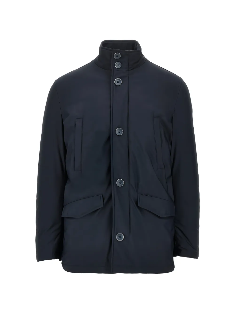 Herno SUB-ZERO button-fastening high-neck coat - Blu