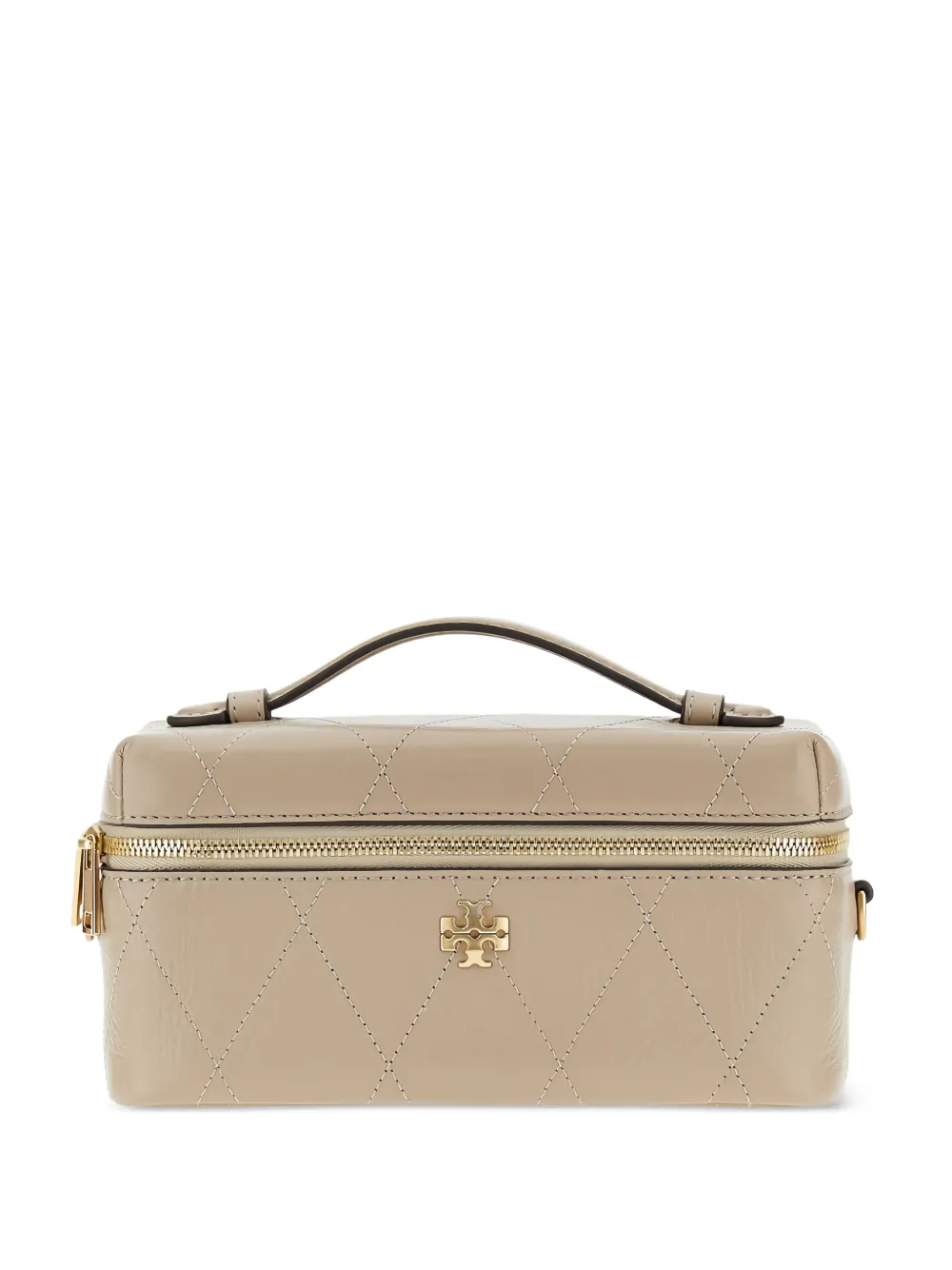 Tory Burch Charlie quilted leather beauty case - Toni neutri