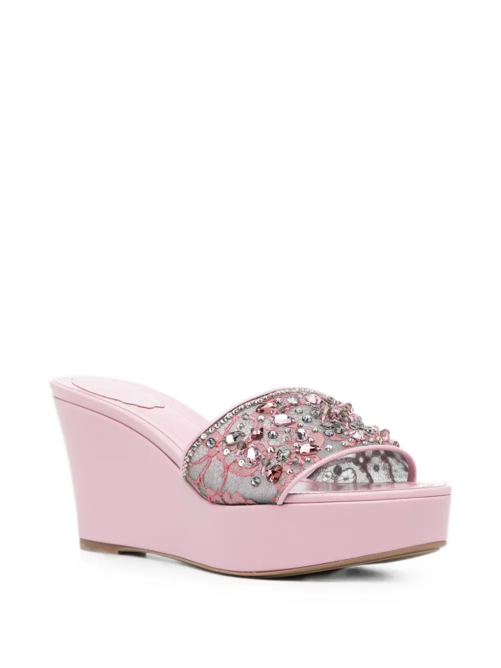 René Caovilla 100mm Christy crystal-embellished sandals Roze