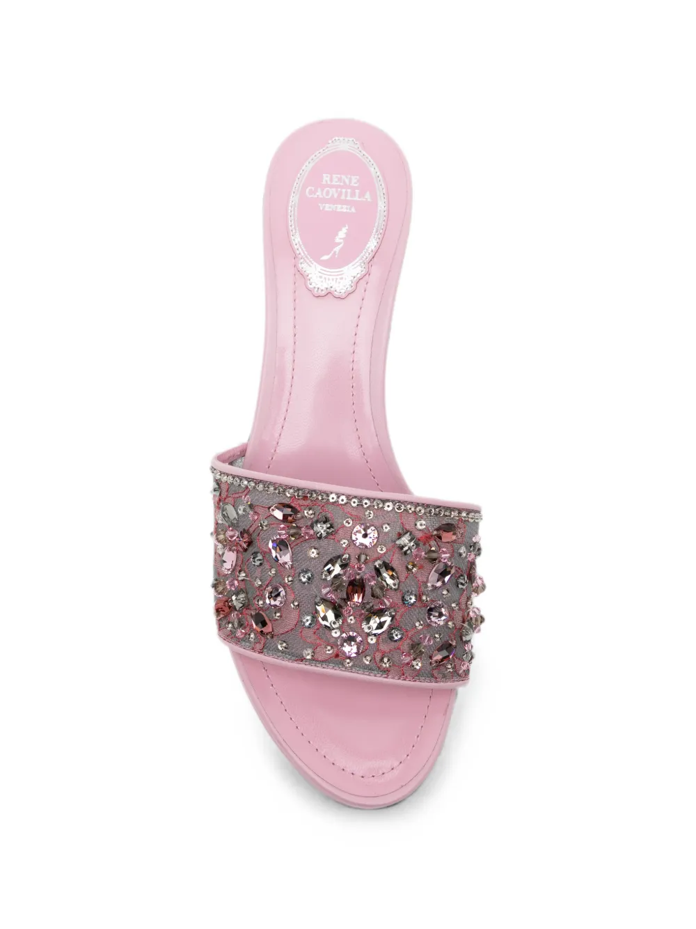 René Caovilla 100mm Christy crystal-embellished sandals Roze