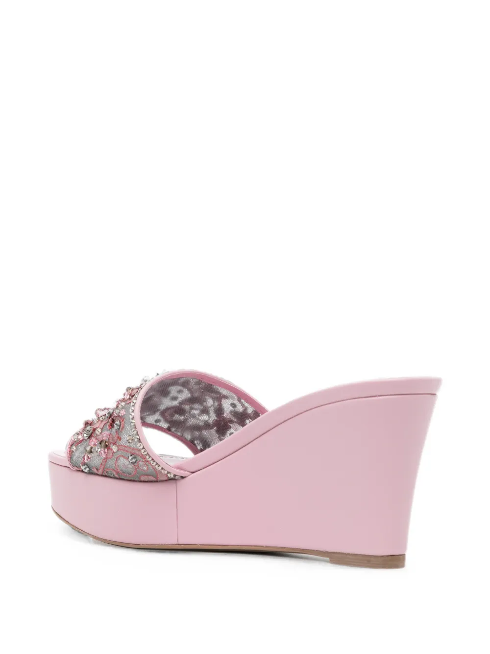 René Caovilla 100mm Christy crystal-embellished sandals Roze
