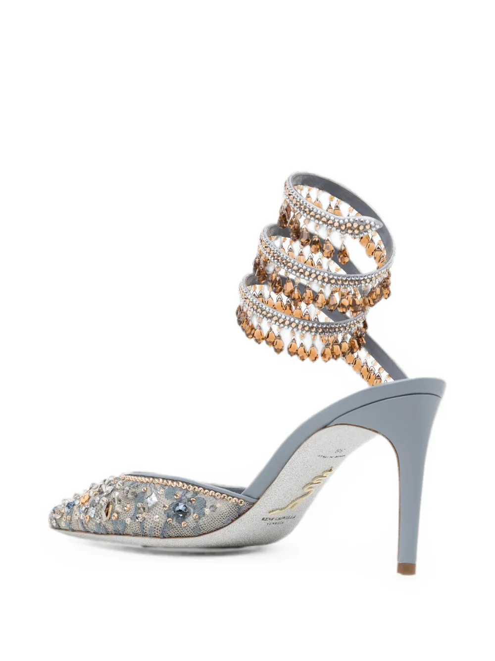 René Caovilla 100mm Christy crystal-embellished pumps Blauw