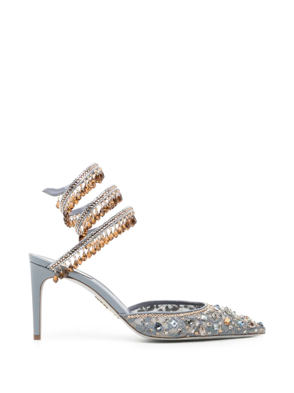 René Caovilla 100mm Christy crystal-embellished pumps Blauw