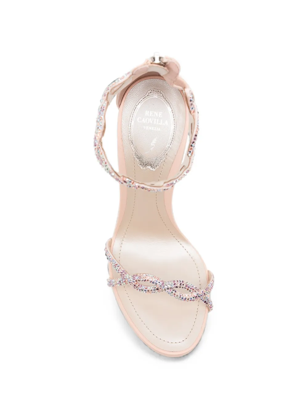 René Caovilla 130mm Braid Fondant sandals Beige