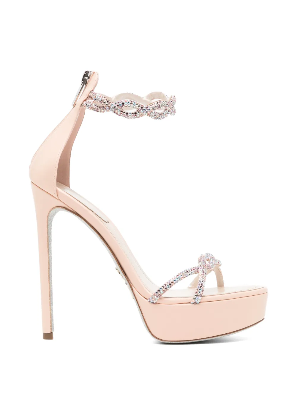 René Caovilla 130mm Braid Fondant sandals Beige