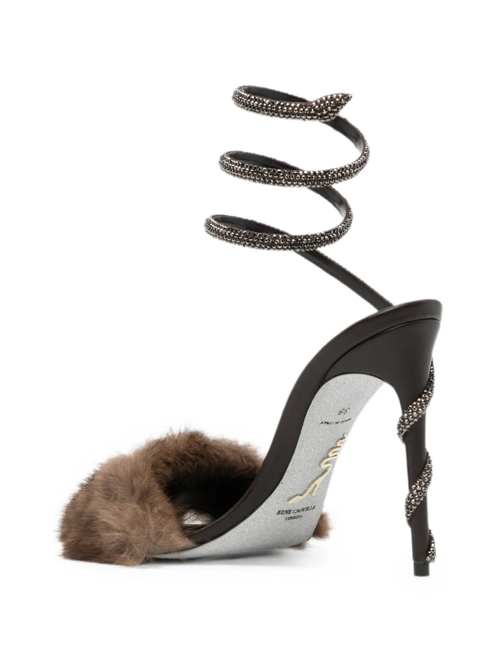 René Caovilla Margot crystal-embellished sandals Bruin