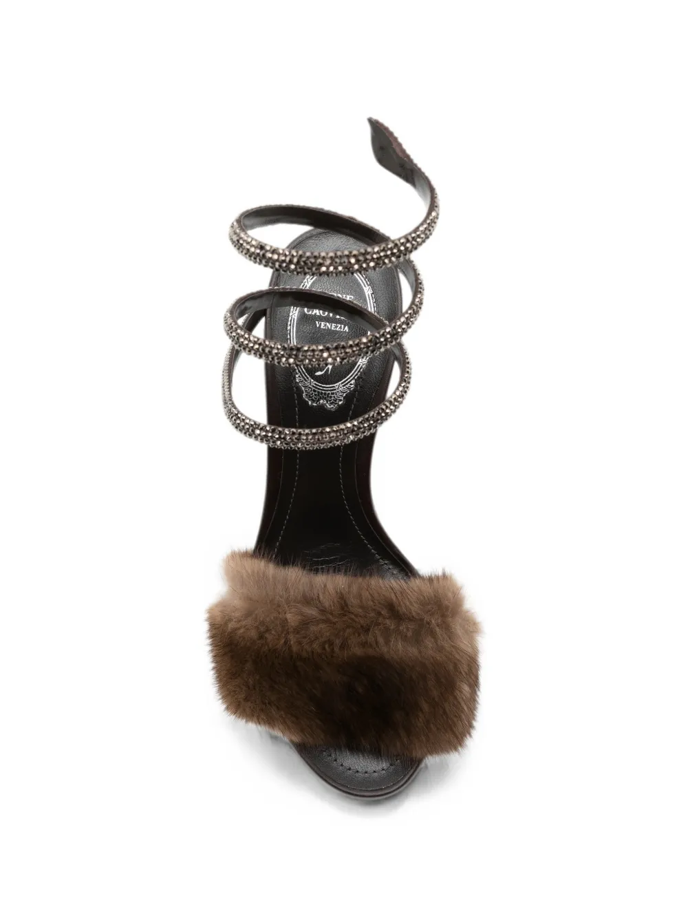 René Caovilla Margot crystal-embellished sandals Bruin